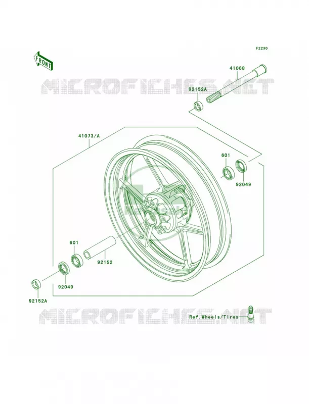 Front Hub Kawasaki MOTOS 650 2007 Versys   KLE650A7F